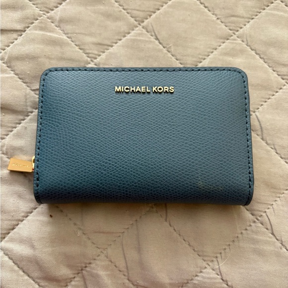 Michael Kors Handbags - Michael Kors Teal Leather Wallet